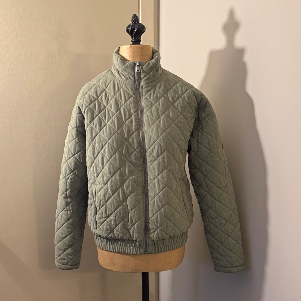 Roxy Quilted Bomber Jacket - Sage Green